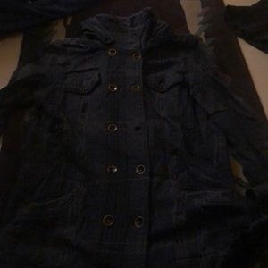 Hurley blue plaid sweatshirt coat